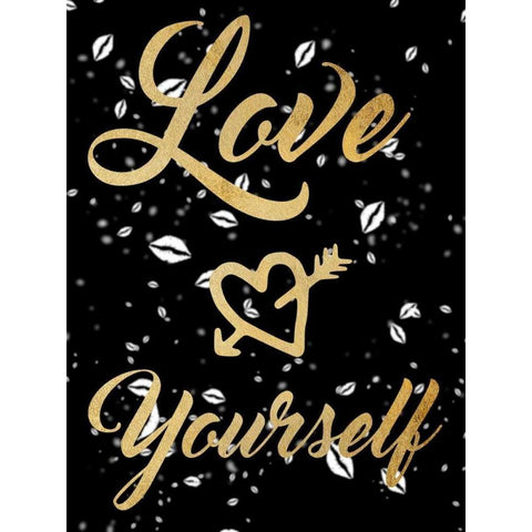 Love Yourself Black Modern Wood Framed Art Print by Prime, Marcus