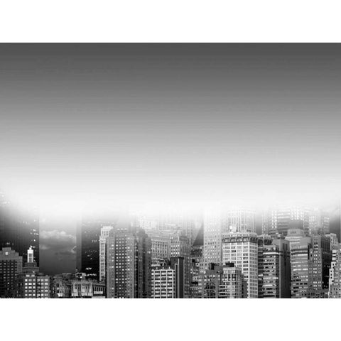 Misty City 1 White Modern Wood Framed Art Print by Prime, Marcus