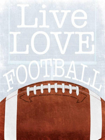 Football Love White Modern Wood Framed Art Print with Double Matting by Prime, Marcus