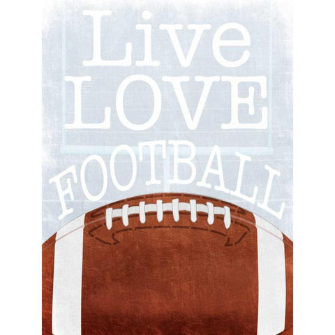 Football Love White Modern Wood Framed Art Print by Prime, Marcus