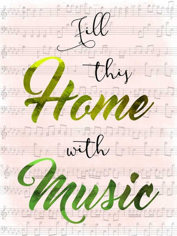 Musical Home Black Ornate Wood Framed Art Print with Double Matting by Prime, Marcus