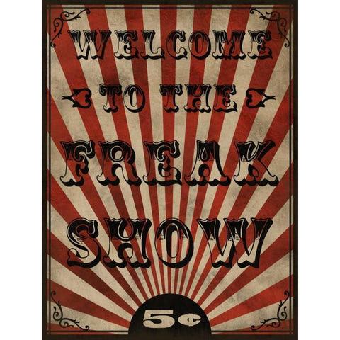 Freak Show Gold Ornate Wood Framed Art Print with Double Matting by Prime, Marcus