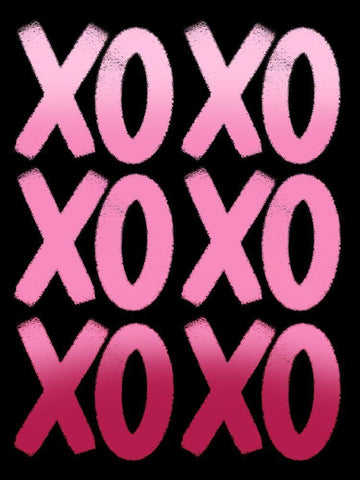 Repeated Hugs And Kisses Black Ornate Wood Framed Art Print with Double Matting by Prime, Marcus
