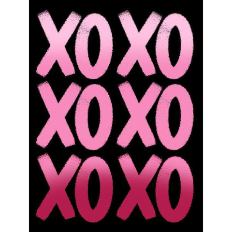 Repeated Hugs And Kisses Black Modern Wood Framed Art Print with Double Matting by Prime, Marcus