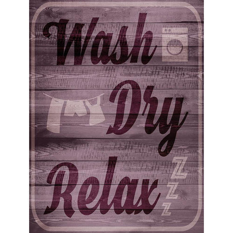 Wash Dry Relax White Modern Wood Framed Art Print by Prime, Marcus