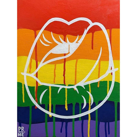 LGBTQIA Love Black Modern Wood Framed Art Print with Double Matting by Prime, Marcus