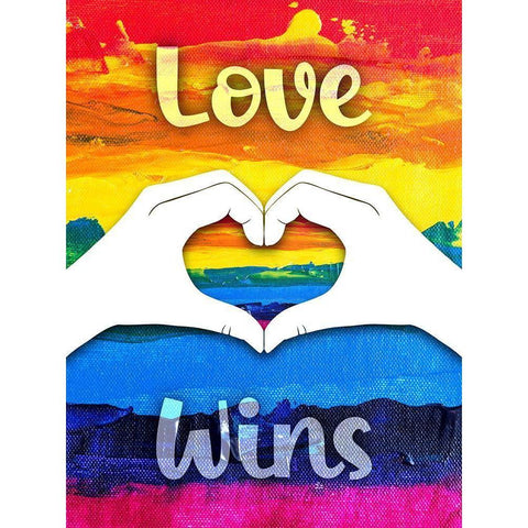 Love Wins Gold Ornate Wood Framed Art Print with Double Matting by Prime, Marcus