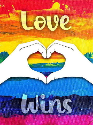 Love Wins Black Ornate Wood Framed Art Print with Double Matting by Prime, Marcus