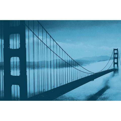 Golden Gate Evening White Modern Wood Framed Art Print by Prime, Marcus