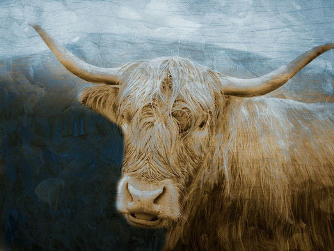 Marvelous Hairy Bull Black Ornate Wood Framed Art Print with Double Matting by Prime, Marcus