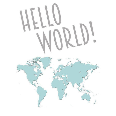 Hello World White Modern Wood Framed Art Print by Prime, Marcus