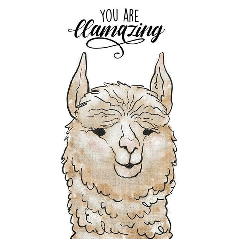 You Are Llamazing White Modern Wood Framed Art Print by Prime, Marcus
