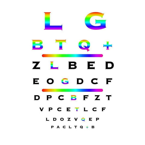 LGBTQ Eye Exam Black Modern Wood Framed Art Print with Double Matting by Prime, Marcus