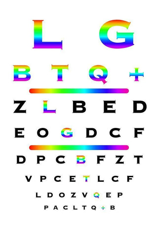LGBTQ Eye Exam White Modern Wood Framed Art Print with Double Matting by Prime, Marcus