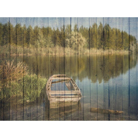 Relaxing Lake Gold Ornate Wood Framed Art Print with Double Matting by Prime, Marcus