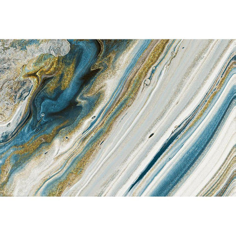 Azur Beauty In Gold Black Modern Wood Framed Art Print with Double Matting by Prime, Marcus