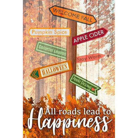 Happiness Roads Gold Ornate Wood Framed Art Print with Double Matting by Prime, Marcus