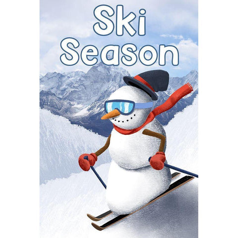 Ski Season Black Modern Wood Framed Art Print with Double Matting by Prime, Marcus