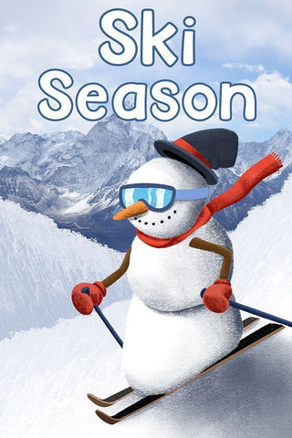 Ski Season White Modern Wood Framed Art Print with Double Matting by Prime, Marcus