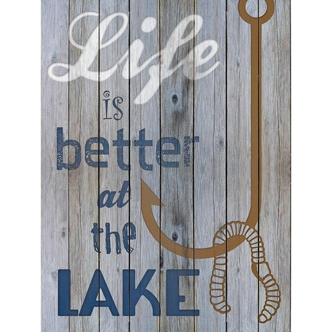 Lake Life Gold Ornate Wood Framed Art Print with Double Matting by Prime, Marcus