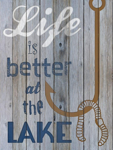 Lake Life Black Ornate Wood Framed Art Print with Double Matting by Prime, Marcus