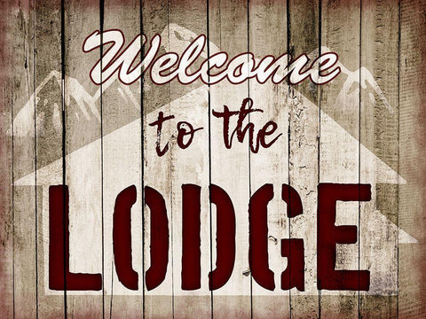 Welcome Lodge White Modern Wood Framed Art Print with Double Matting by Prime, Marcus