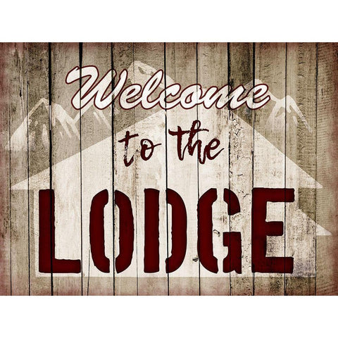 Welcome Lodge Black Modern Wood Framed Art Print by Prime, Marcus