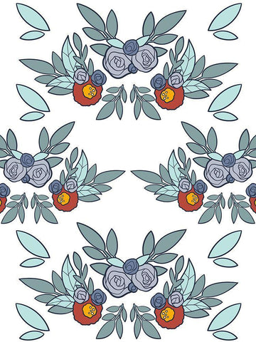 Floral Buddies White Modern Wood Framed Art Print with Double Matting by Prime, Marcus