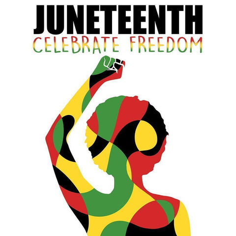 Juneteenth Freedom White Modern Wood Framed Art Print by Prime, Marcus