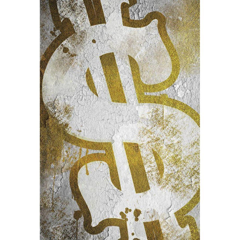 Dollar Sign Graff White Modern Wood Framed Art Print by Prime, Marcus