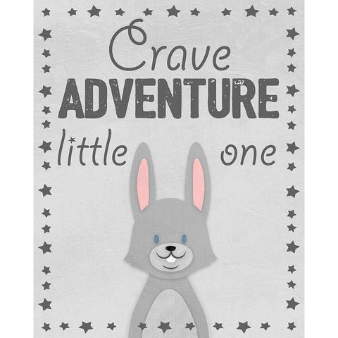 Adventure Bunny Black Modern Wood Framed Art Print with Double Matting by Prime, Marcus