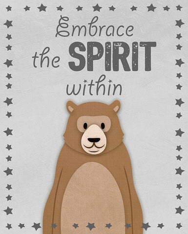 Bear Spirit White Modern Wood Framed Art Print with Double Matting by Prime, Marcus