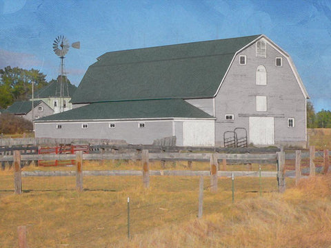 Farm Life Black Ornate Wood Framed Art Print with Double Matting by Prime, Marcus