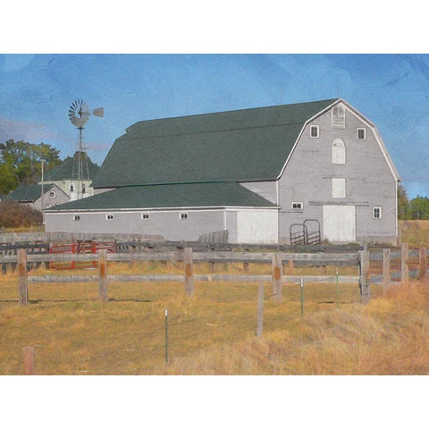 Farm Life Black Modern Wood Framed Art Print with Double Matting by Prime, Marcus