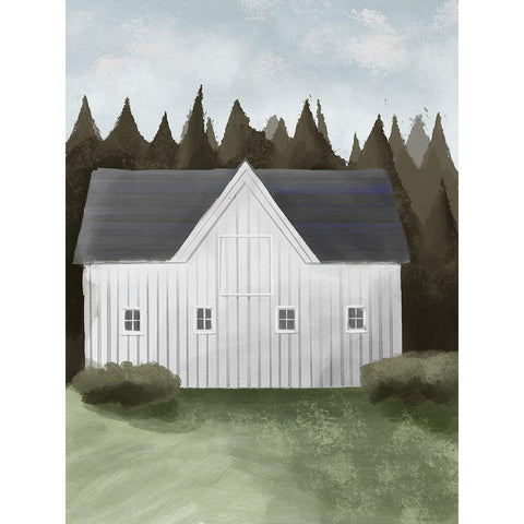Rural Homestead Black Modern Wood Framed Art Print with Double Matting by Prime, Marcus