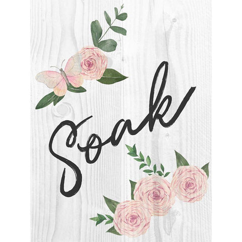 Soak Florals 1 Black Modern Wood Framed Art Print with Double Matting by Prime, Marcus