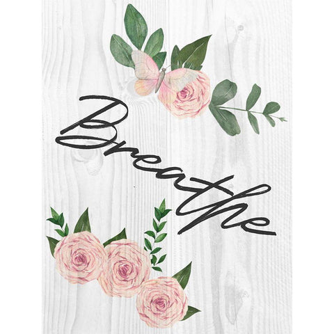 Breathe Florals 1 Black Modern Wood Framed Art Print with Double Matting by Prime, Marcus