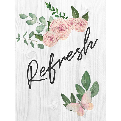 Refresh Florals 1 Black Modern Wood Framed Art Print with Double Matting by Prime, Marcus