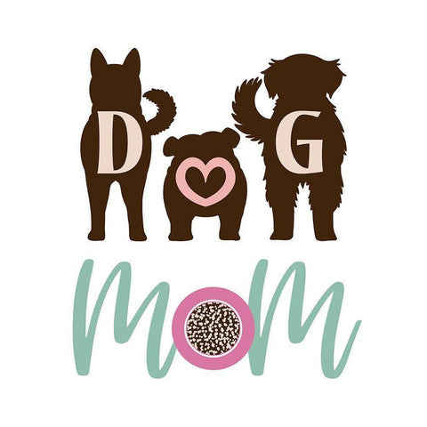 Dog Mom White Modern Wood Framed Art Print by Prime, Marcus