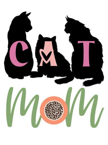 Cat Mom Black Ornate Wood Framed Art Print with Double Matting by Prime, Marcus