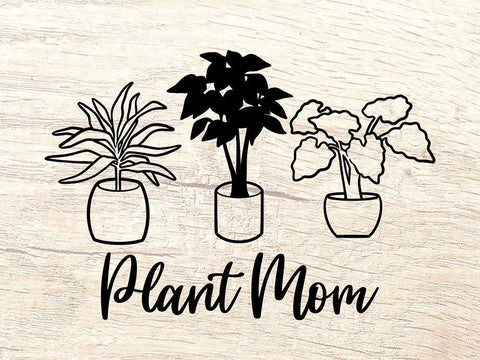 Plant Mom Illustration 2 White Modern Wood Framed Art Print with Double Matting by Prime, Marcus