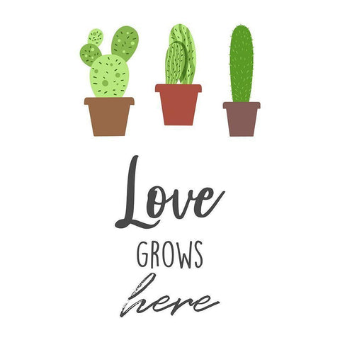 Love Grows Here Black Modern Wood Framed Art Print with Double Matting by Prime, Marcus