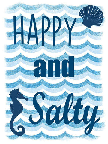 Happy And Salty White Modern Wood Framed Art Print with Double Matting by Prime, Marcus