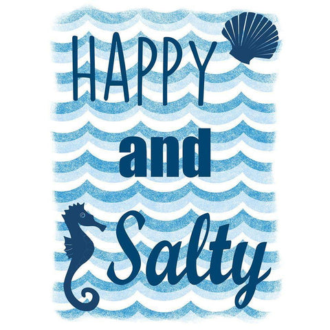 Happy And Salty White Modern Wood Framed Art Print by Prime, Marcus