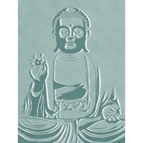 Shifted Buddha White Modern Wood Framed Art Print by Prime, Marcus