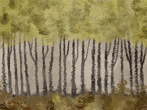 Golden Forest 1 White Modern Wood Framed Art Print with Double Matting by Prime, Marcus