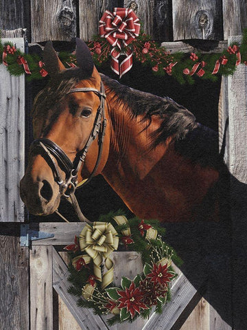 Christmas Friend Black Ornate Wood Framed Art Print with Double Matting by Prime, Marcus
