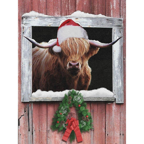 Christmas Farm Life Black Modern Wood Framed Art Print by Prime, Marcus