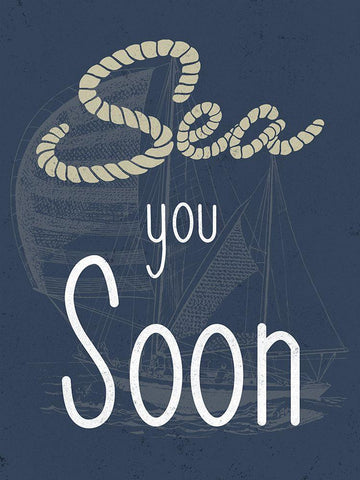Sea You Soon Black Ornate Wood Framed Art Print with Double Matting by Prime, Marcus