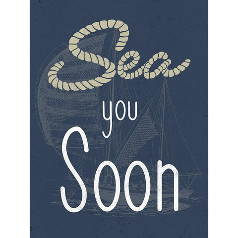 Sea You Soon White Modern Wood Framed Art Print by Prime, Marcus
